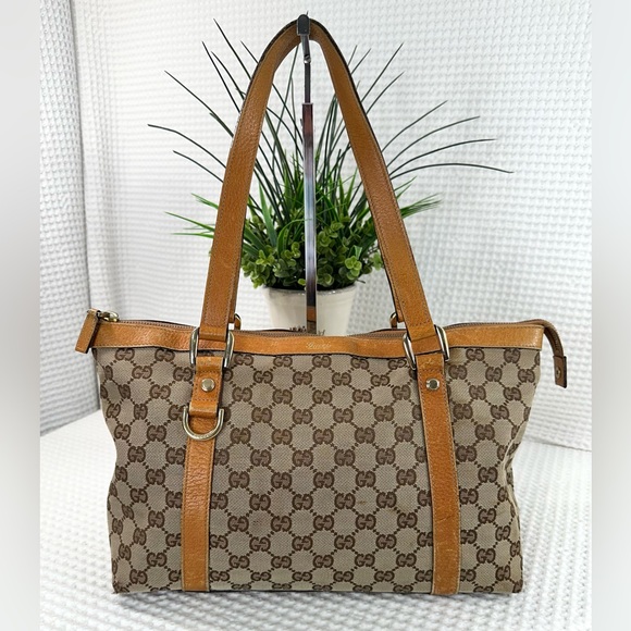 🤎Gucci Abbey Monogram Zip Tote-has wear - Picture 1 of 15